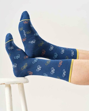 Bamboe herensokken fietsen - deep blue from Lotika