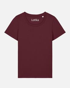Lotika dames T-shirt Elin biologisch katoen - burgundy via Lotika