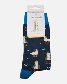 Doris & Dude bamboe herensokken met zeemeeuwen navy via Lotika