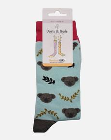 Doris & Dude bamboe damessokken met koala mint via Lotika