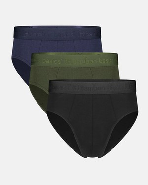Bamboe herenslips James 3-pack- navy - army - zwart from Lotika