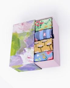 Thought damessokken giftbox met bloemen via Lotika