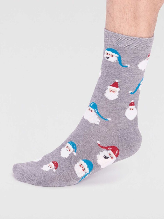 Kerstsokken heren kerstman Alfredo - grey marle from Lotika