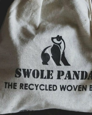 Swole Panda gevlochten riem - beige blauw from Lotika