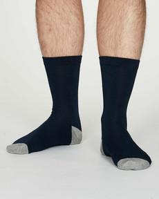 Thought bamboe sokken heren - navy via Lotika
