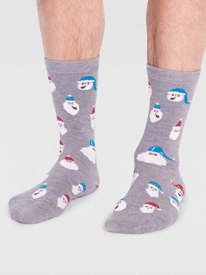 Kerstsokken heren kerstman Alfredo - grey marle from Lotika