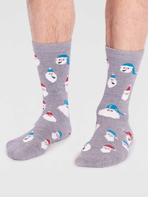 Kerstsokken heren kerstman Alfredo - grey marle from Lotika