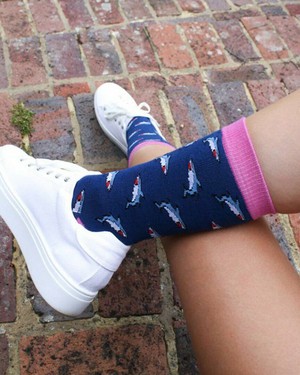 Swole Panda bamboe sokken haaien - navy from Lotika