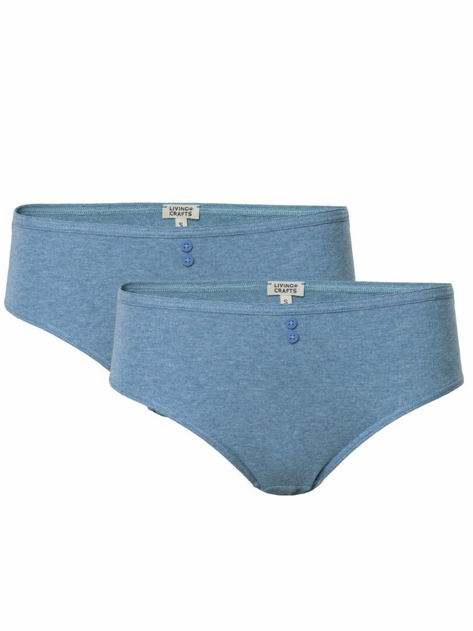 Dames slips 100% katoen Rasina 2-pack - blauw from Lotika