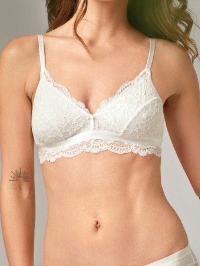 Comazo luxe BH met kant zonder beugel - champagne from Lotika