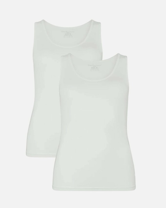 Bamboe topjes met brede bandjes Anna 2-pack - wit from Lotika