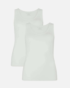 Bamboe topjes met brede bandjes Anna 2-pack - wit from Lotika