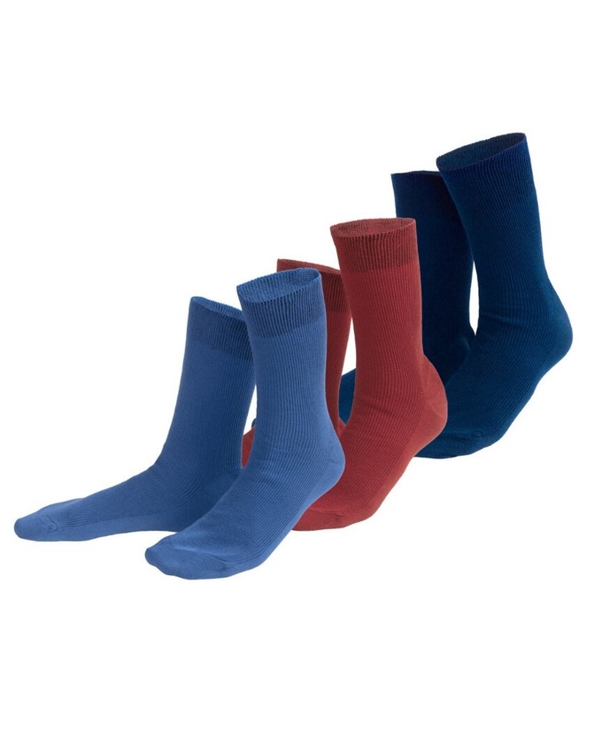Living Crafts 100% katoenen sokken Ante 3-pack – rood blauw navy from Lotika