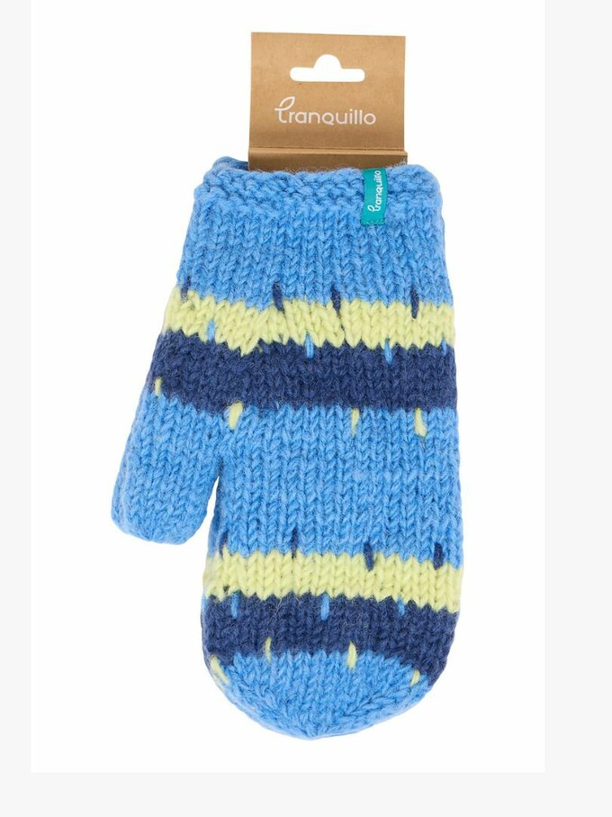 Gebreide wollen wanten met patroon - indigo from Lotika