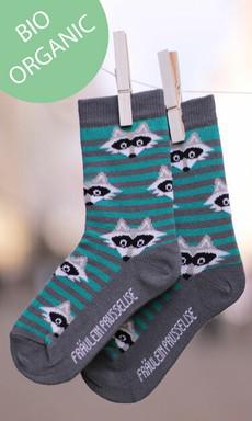 Bio-katoenen sokken met wasbeertjes via Lotika