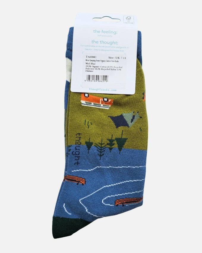 Heren sokken bio-Katoenen camping - mid blue from Lotika Heren sokken bio-Katoenen camping - mid blue from Lotika