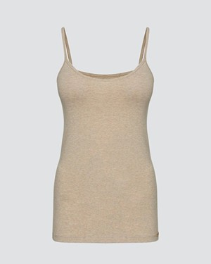 Comazo topje spaghettibandjes katoen - beige melange from Lotika