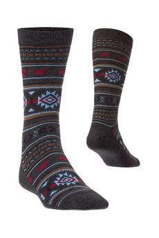 Apu Kuntur - alpaca sokken heren jacquard - grijs blauw via Lotika