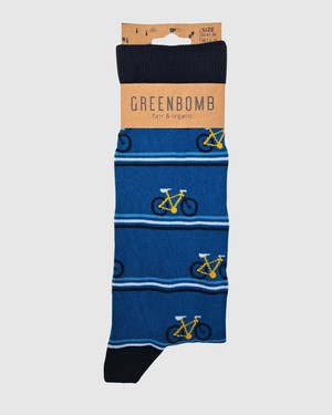 Greenbomb sokken heren bike triple stripes - blauw from Lotika