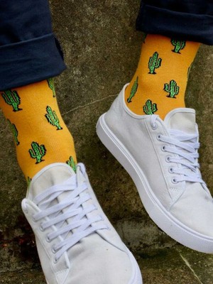 Swole Panda - bamboe sokken cactus - geel from Lotika