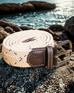Swole Panda gevlochten riem - beige blauw from Lotika
