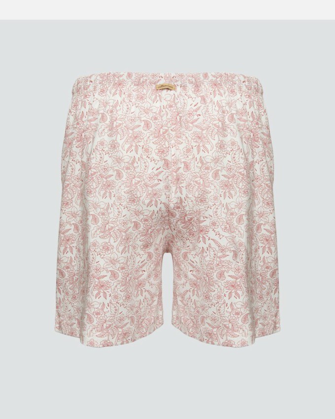 Comazo dames pyjamashort katoen – old rose print from Lotika