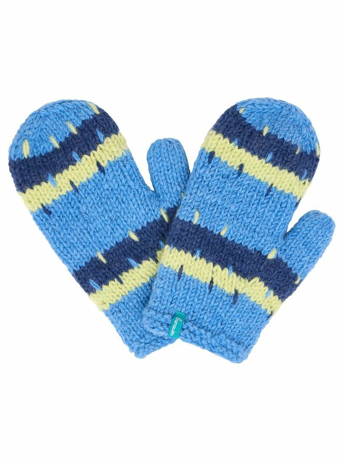 Gebreide wollen wanten met patroon - indigo from Lotika