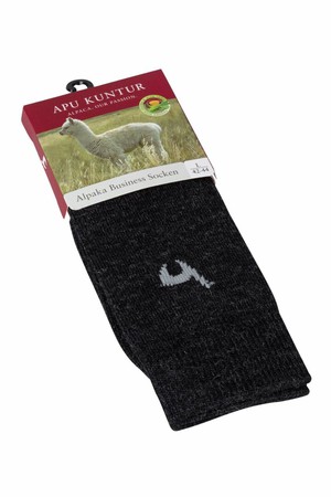 Apu Kuntur wollen alpaca sokken effen antraciet from Lotika