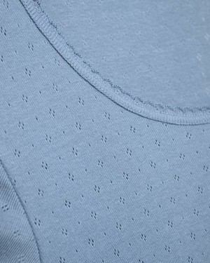 Comazo dames pyjamashirt lange mouwen katoen – lightblue from Lotika