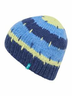 Gebreide wollen dames muts met patroon - indigo via Lotika