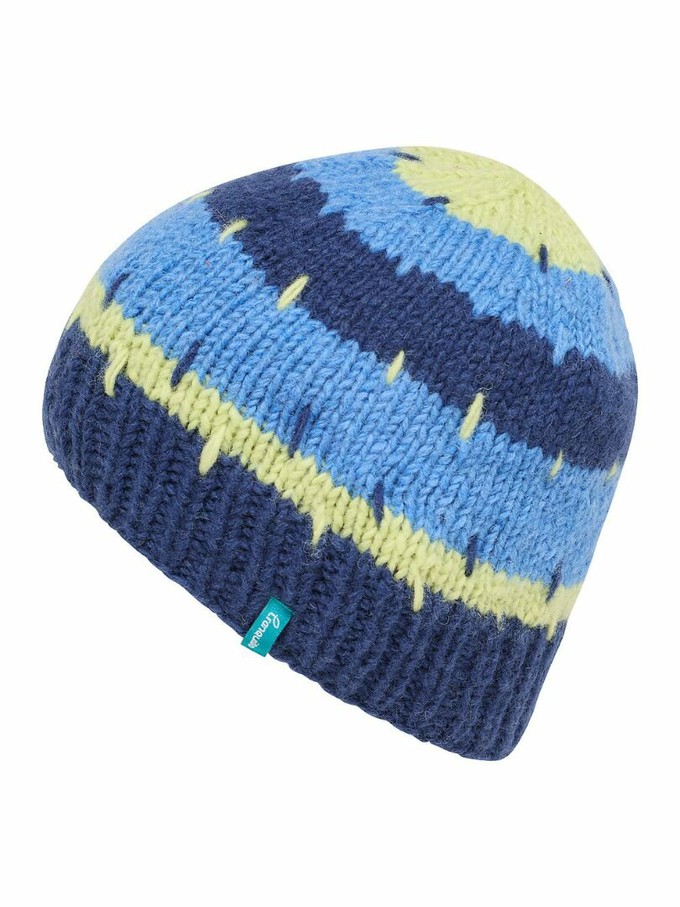 Gebreide wollen dames muts met patroon - indigo from Lotika