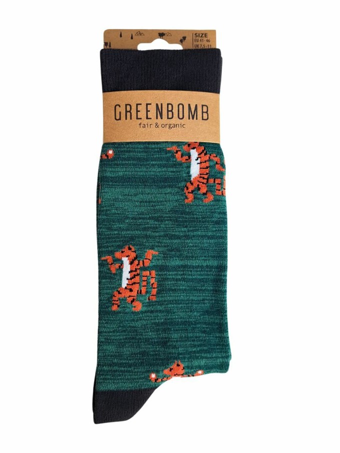 Greenbomb sokken animal dancing tiger - groen from Lotika