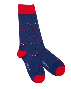 Swole Panda bamboe herensokken raceauto's - blauw from Lotika