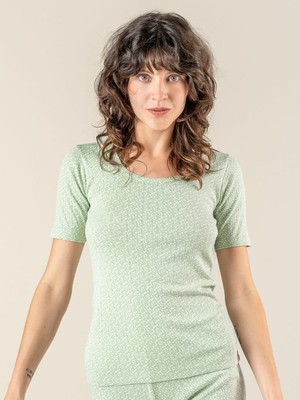 Pyjama T-shirt dames katoen Roos - ambrosia / wit from Lotika