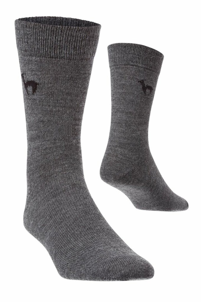 Apu Kuntur wollen alpaca sokken effen grijs from Lotika