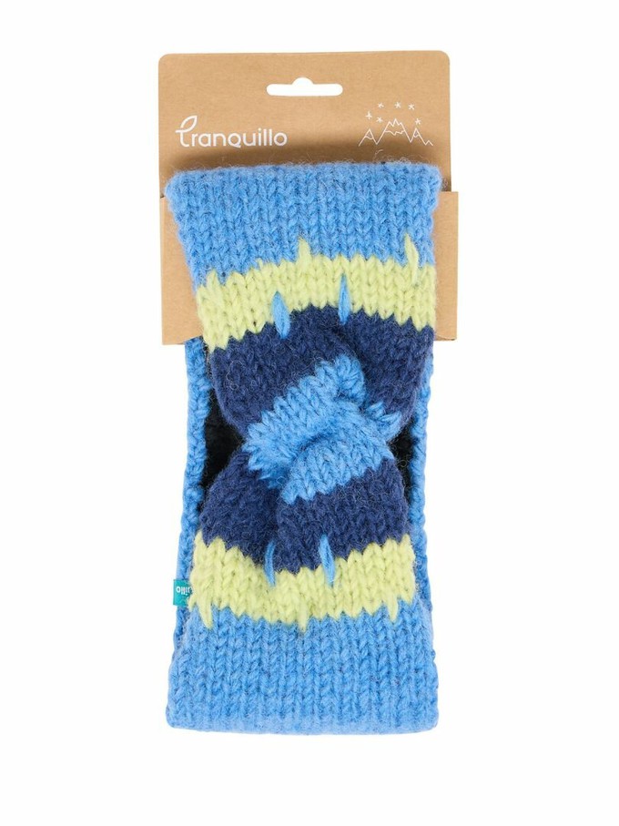 Gebreide wollen hoofdband met patroon - indigo from Lotika