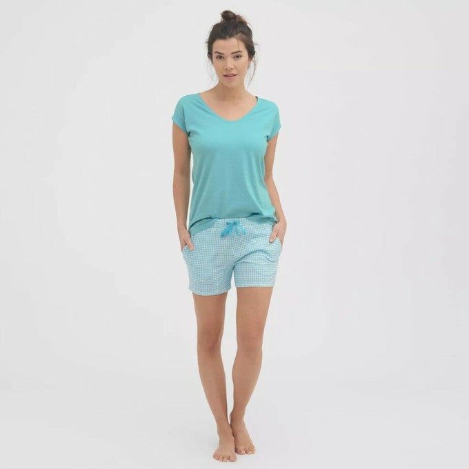 Pyjama T-shirt dames korte mouw - lagoon from Lotika