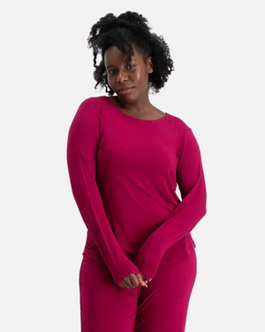 Bamboe dames pyjama set lange mouwen Nina - bordeaux from Lotika Bamboe dames pyjama set lange mouwen Nina - bordeaux from Lotika