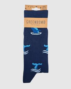 Greenbomb sokken heren walvis - navy via Lotika