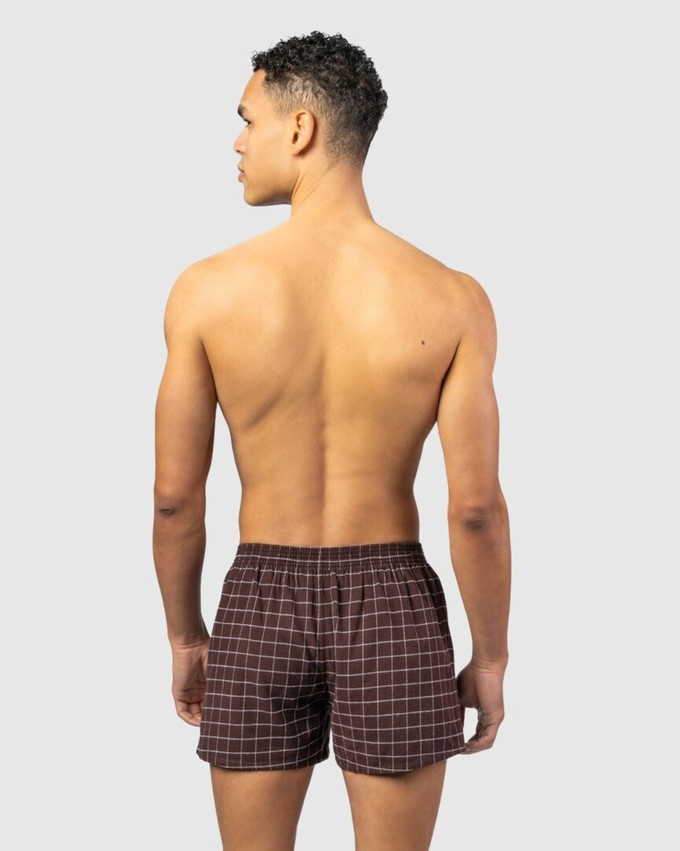 Wijde boxershorts katoen flanel Boris - zinfandel rood / grijs from Lotika