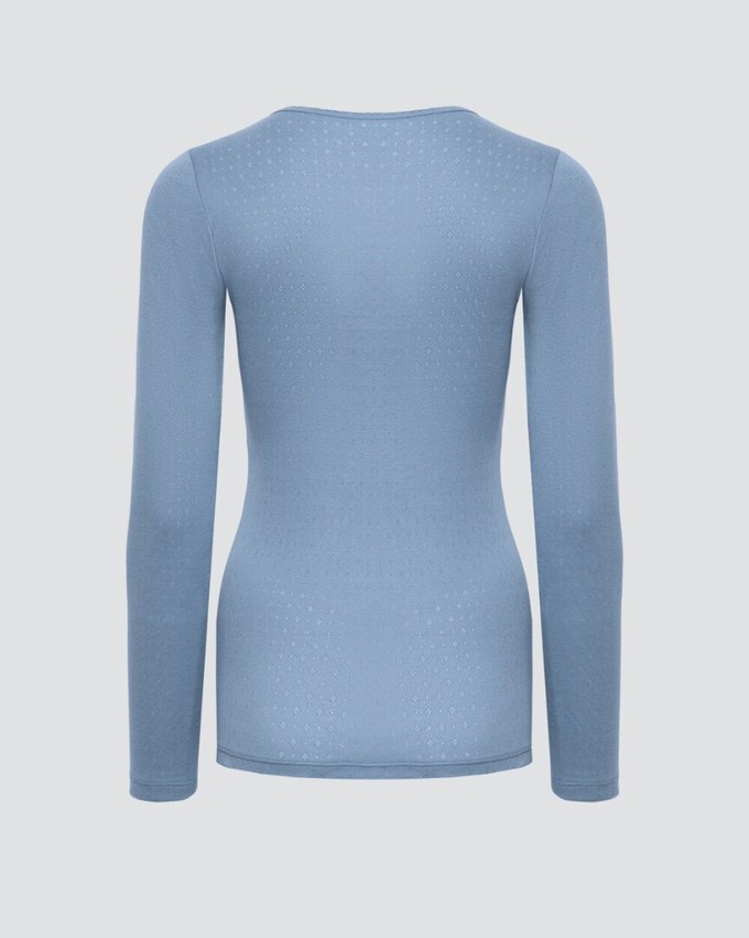 Comazo dames pyjamashirt lange mouwen katoen – lightblue from Lotika