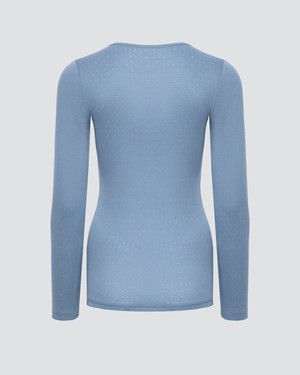 Comazo dames pyjamashirt lange mouwen katoen – lightblue from Lotika