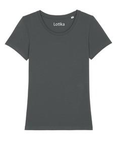 Yara T-shirt dames biologisch katoen - antraciet van Lotika