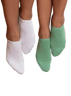 Enkelsokken dames katoen Abby 2-pack - groen - wit via Lotika