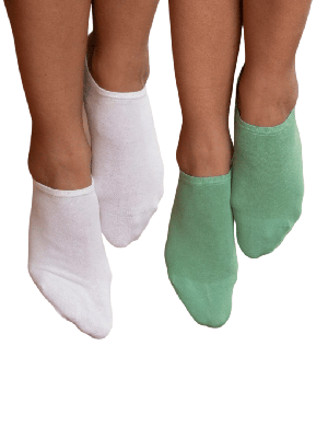 Enkelsokken dames katoen Abby 2-pack - groen - wit - maat 35/38 from Lotika