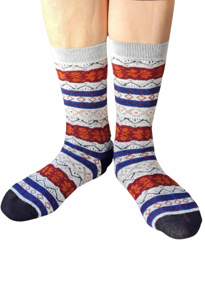 Alpaca sokken met motief fiesta - wit from Lotika