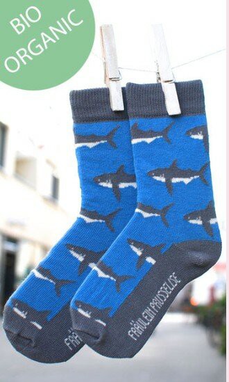 Bio-katoenen sokken met haai from Lotika