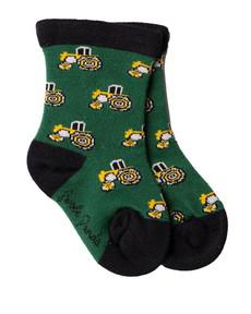Bamboe kindersokken tractors - groen via Lotika