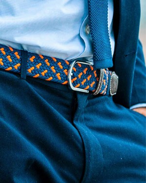 Swole Panda gevlochten riem - navy - orange from Lotika