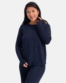 Bamboe dames pyjama set lange mouwen Nina – navy via Lotika